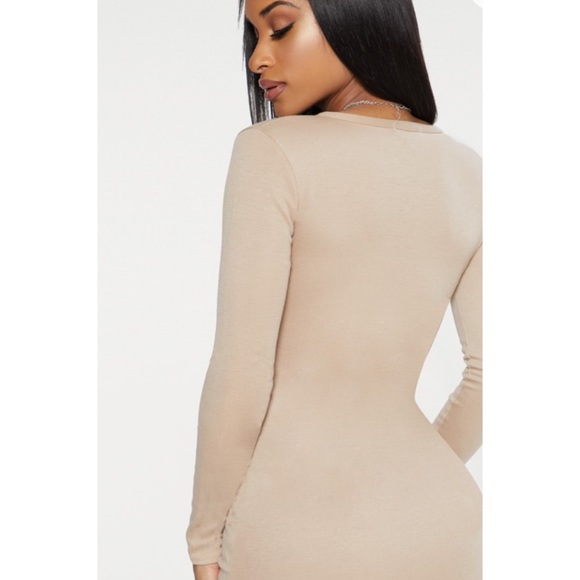 Stone Second Skin Button Down Bodycon Dress Size 2 NWT - Picture 3 of 5